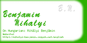 benjamin mihalyi business card